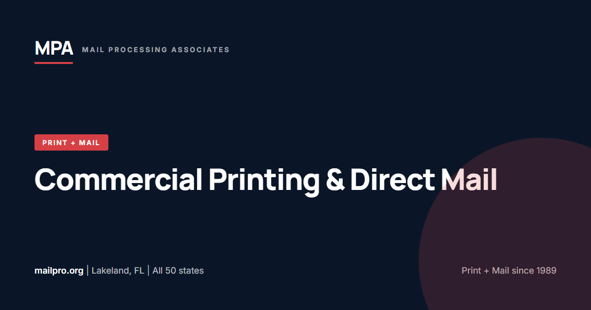 Business Printing Solutions by Mail Processing Associates: Efficient and Cost-Effective Options for Your Needs